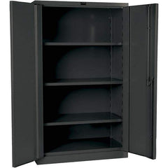 Hallowell - 3 Shelf Locking Storage Cabinet - Steel, 48" Wide x 24" Deep x 60" High, Gray - Caliber Tooling