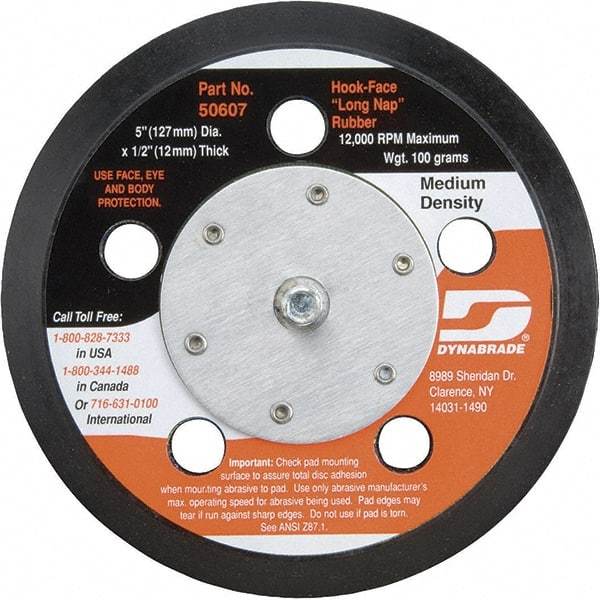 Dynabrade - 5" Diam Disc Backing Vacuum Replacement Pad - Medium Density, 12,000 RPM - Caliber Tooling