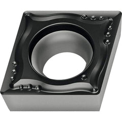 Walter - CCGT MM4 Grade WSM20S Turning Insert - TiAlN+Al2O3+(Al) Finish, 80° Rhombic, 6.35mm Inscr Circle, 2.38mm Thick, 0.8mm Corner Radius - Caliber Tooling