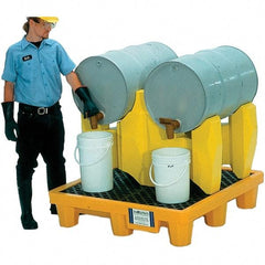 UltraTech - 66 Gal Sump, 1,500 Lb Capacity, 2 Drum, Polyethylene P2 Drum Rack Containment System - 53" Long x 53" Wide x 44-3/4" High, Two-Tier Drum Configuration - Caliber Tooling