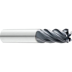 SGS - 3/8", 5 Flute, Single End, Solid Carbide, 0.03" Corner Radius End Mill - 2-1/2" OAL, 37° Helix, 3/8" LOC, Right Hand Cut - Caliber Tooling