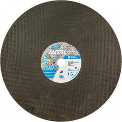 Norton - 16" 24 Grit Aluminum Oxide Cutoff Wheel - 1/8" Thick, 1" Arbor, 4,800 Max RPM, Use with Gas Powered Saws - Caliber Tooling