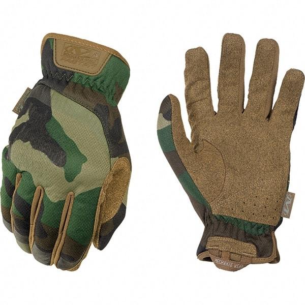 Mechanix Wear - Size 2XL Work Gloves - For Mechanic's & Lifting, Uncoated, Elastic Band Cuff, Full Fingered, Camouflage, Paired - Caliber Tooling