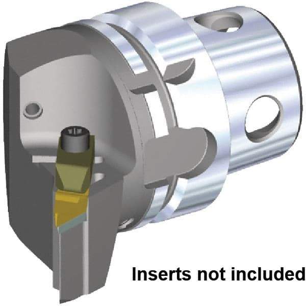 Kennametal - Right Hand Cut, Size KM4X63, VCGR160408 & VPGR332 Insert Compatiblity, External Modular Turning & Profiling Cutting Unit Head - 43mm Ctr to Cutting Edge, 70mm Head Length, Through Coolant, Series Top Notch - Caliber Tooling