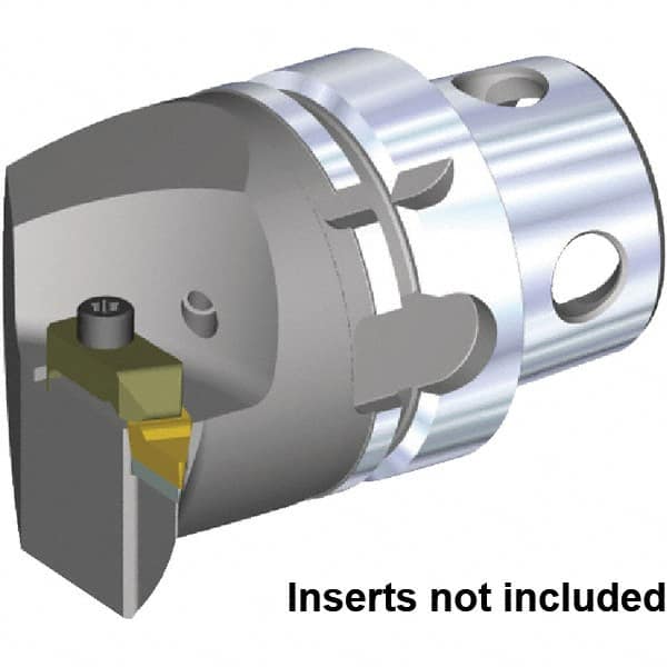 Kennametal - Right Hand Cut, Size KM4X63, VCGR160408 & VPGR332 Insert Compatiblity, External Modular Turning & Profiling Cutting Unit Head - 43mm Ctr to Cutting Edge, 70mm Head Length, Through Coolant, Series Top Notch - Caliber Tooling