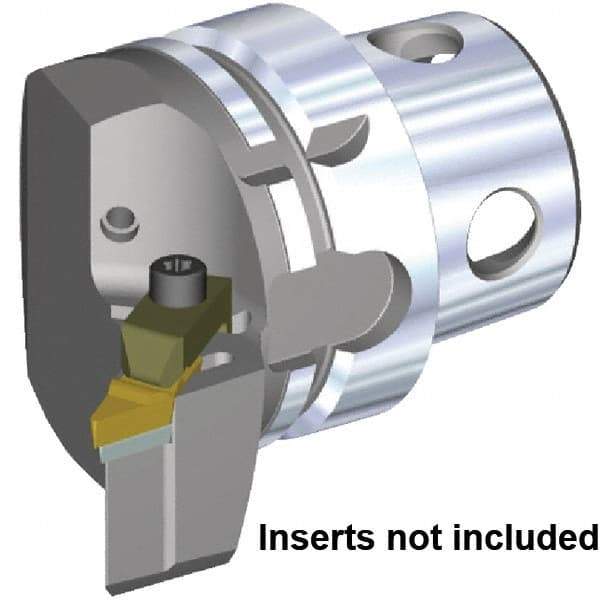 Kennametal - Right Hand Cut, Size KM4X63, VCGR160408 & VPGR332 Insert Compatiblity, External Modular Turning & Profiling Cutting Unit Head - 43mm Ctr to Cutting Edge, 70mm Head Length, Through Coolant, Series Top Notch - Caliber Tooling