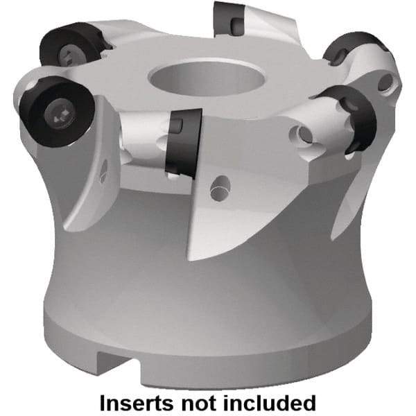 Kennametal - 30mm Cut Diam, 5mm Max Depth, 16mm Arbor Hole, 5 Inserts, RP.. 10T3 Insert Style, Indexable Copy Face Mill - 7713VR10 Cutter Style, 45,500 Max RPM, 40mm High, Through Coolant, Series 7713 - Caliber Tooling