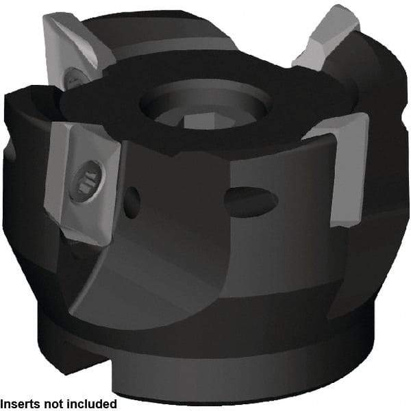 Kennametal - 3 Inserts, 2" Cut Diam, 3/4" Arbor Diam, 16mm Max Depth of Cut, Indexable Square-Shoulder Face Mill - 0° Lead Angle, 2" High, ZDET 16M5..721 Insert Compatibility, Through Coolant, Series 5720VZ16 - Caliber Tooling