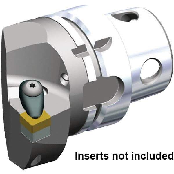 Kennametal - Insert Style CN.. 120408, CN.. 432, 70mm Head Length, Right Hand Cut, Internal/External Modular Threading Cutting Unit Head - System Size KM4X63, 43mm Center to Cutting Edge, Series Kenclamp - Caliber Tooling