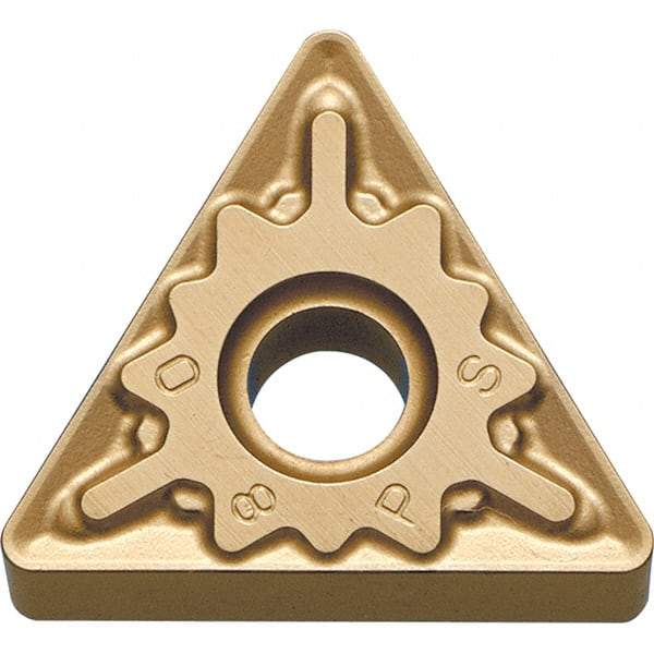 Kyocera - TNMG333 PS Grade CA025P Carbide Turning Insert - TiCN/Al2O3/TiN Finish, 60° Triangle, 3/8" Inscr Circle, 3/16" Thick, 3/64" Corner Radius - Caliber Tooling