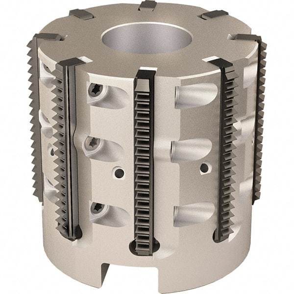 Vargus - 52mm Cut Diam, 200mm Max Hole Depth, 27mm Shank Diam, Internal/External Indexable Thread Mill - Insert Style R40, 8 Inserts, Toolholder Style RTMC-D, 50mm OAL - Caliber Tooling