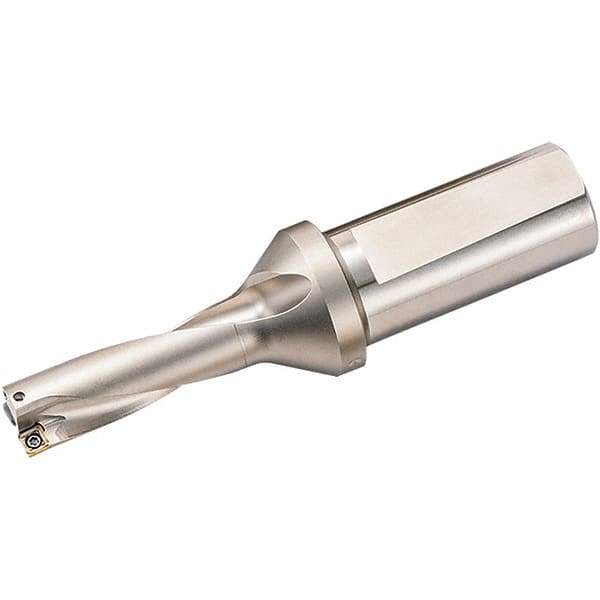 Kyocera - 2.952" Max Drill Depth, 3xD, 0.984" Diam, Indexable Insert Drill - 2 Inserts, 1" Shank Diam, Weldon Shank - Caliber Tooling