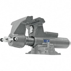 Wilton - 10" Jaw Width, 12" Opening Capacity, 5-1/4" Throat Depth, Iron Swivel Bench Vise - Double Lockdown Base Attachment, Anvil, 28-45/64" Long x 12-39/64" Wide x 11-51/64" High - Caliber Tooling