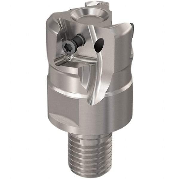 Seco - 1-1/4" Cut Diam, 12mm Max Depth of Cut, 16mm Shank Diam, 40mm OAL, Indexable Square Shoulder Slot Milling End Mill - LOEX12 Inserts, M16 Modular Connection, 90° Lead Angle, Through Coolant, Series 217.94-12 - Caliber Tooling