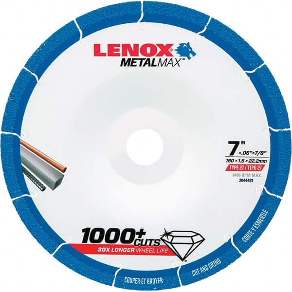 Lenox - Depressed-Center Wheels Wheel Diameter (Inch): 7 Wheel Thickness (Decimal Inch): 0.0600 - Caliber Tooling