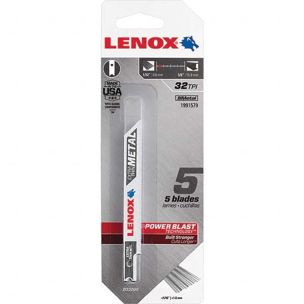 Lenox - Jig Saw Blades Blade Material: Bi-Metal Blade Length (Inch): 3-5/8 - Caliber Tooling