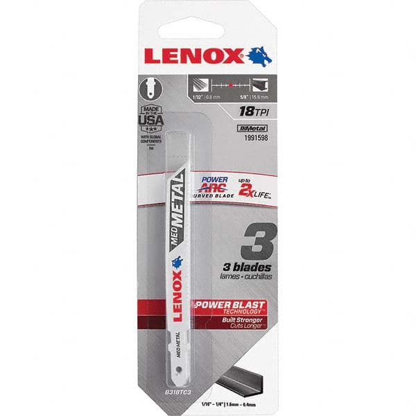 Lenox - Jig Saw Blades Blade Material: Bi-Metal Blade Length (Inch): 3-5/8 - Caliber Tooling