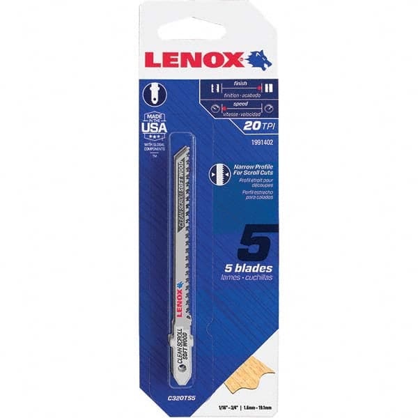 Lenox - Jig Saw Blades Blade Material: Bi-Metal Blade Length (Inch): 3-1/2 - Caliber Tooling