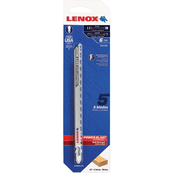 Lenox - Jig Saw Blades Blade Material: Bi-Metal Blade Length (Inch): 6 - Caliber Tooling