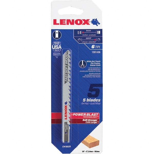 Lenox - Jig Saw Blades Blade Material: Bi-Metal Blade Length (Inch): 4 - Caliber Tooling