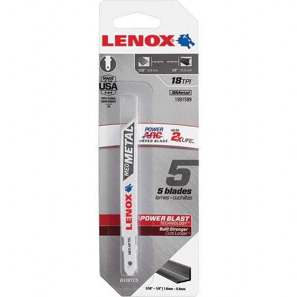 Lenox - Jig Saw Blades Blade Material: Bi-Metal Blade Length (Inch): 3-5/8 - Caliber Tooling