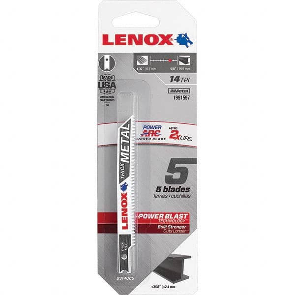 Lenox - Jig Saw Blades Blade Material: Bi-Metal Blade Length (Inch): 3-5/8 - Caliber Tooling