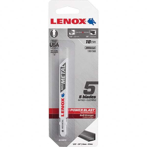 Lenox - Jig Saw Blades Blade Material: Bi-Metal Blade Length (Inch): 3-5/8 - Caliber Tooling