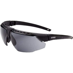 Uvex - Gray Lenses, Framed Safety Glasses - Anti-Fog, Black Frame, Adjustable Temples, Size Universal, Wrap Around - Caliber Tooling