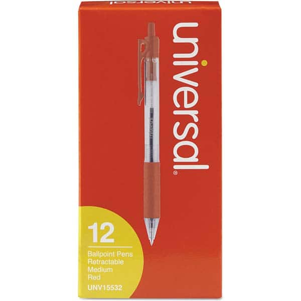 UNIVERSAL - Pens & Pencils Type: Comfort Grip Retractable Pen Color: Red - Caliber Tooling