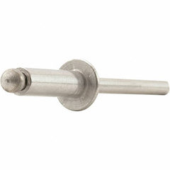 STANLEY Engineered Fastening - Size 4 Dome Head Aluminum Open End Blind Rivet - Aluminum Mandrel, 1/4" Max Grip, 1/8" Head Diam, 0.129" to 0.133" Hole Diam, - Caliber Tooling