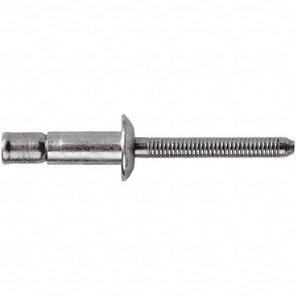 STANLEY Engineered Fastening - Size 8 Dome Head Stainless Steel Structural with Locking Stem Blind Rivet - Stainless Steel Mandrel, 0.08" to 5/8" Grip, 1/4" Head Diam, 0.261" to 0.276" Hole Diam, 0.162" Body Diam - Caliber Tooling