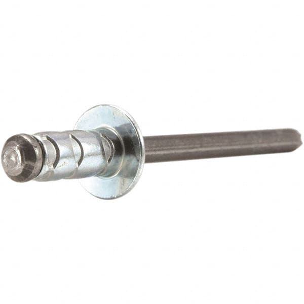 STANLEY Engineered Fastening - Size 8 Dome Head Aluminum Multi Grip Blind Rivet - Steel Mandrel, 0.08" to 0.35" Grip, 1/4" Head Diam, 0.257" to 0.275" Hole Diam, 0.153" Body Diam - Caliber Tooling