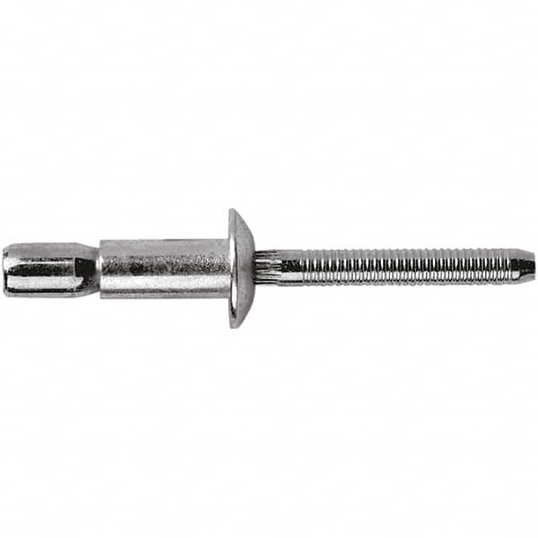 STANLEY Engineered Fastening - Size 8 Dome Head Aluminum Structural with Locking Stem Blind Rivet - Aluminum Mandrel, 0.08" to 3/8" Grip, 1/4" Head Diam, 0.261" to 0.276" Hole Diam, 0.153" Body Diam - Caliber Tooling