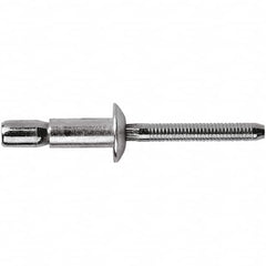 STANLEY Engineered Fastening - Size 8 Dome Head Steel Structural with Locking Stem Blind Rivet - Steel Mandrel, 0.08" to 3/8" Grip, 1/4" Head Diam, 0.261" to 0.276" Hole Diam, 0.153" Body Diam - Caliber Tooling