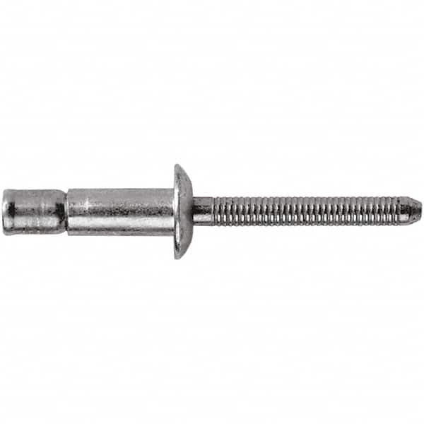 STANLEY Engineered Fastening - Size 8 Dome Head Steel Structural with Locking Stem Blind Rivet - Steel Mandrel, 0.08" to 3/8" Grip, 1/4" Head Diam, 0.261" to 0.276" Hole Diam, 0.162" Body Diam - Caliber Tooling