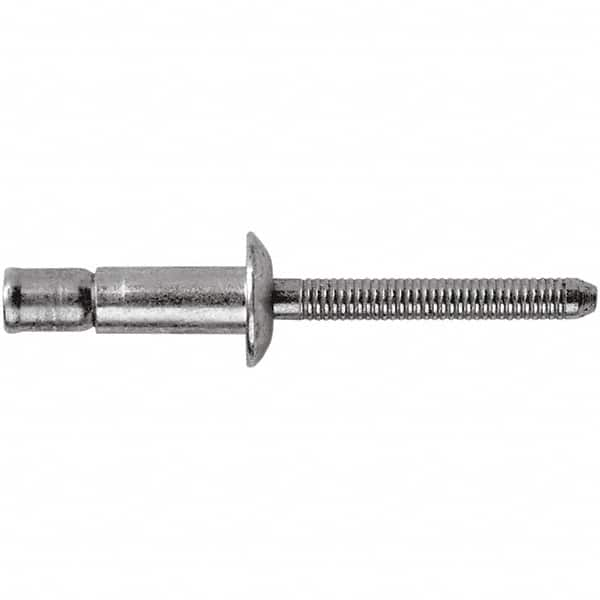 STANLEY Engineered Fastening - Size 6 Dome Head Steel Structural with Locking Stem Blind Rivet - Steel Mandrel, 0.062" to 1/4" Grip, 3/16" Head Diam, 0.194" to 0.204" Hole Diam, 0.12" Body Diam - Caliber Tooling