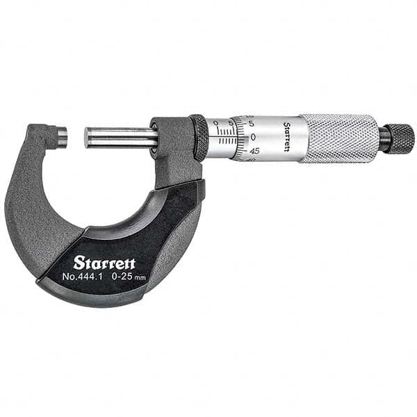 Starrett - Mechanical Outside Micrometers Minimum Measurement (mm): 0.00 Maximum Measurement (mm): 25.00 - Caliber Tooling