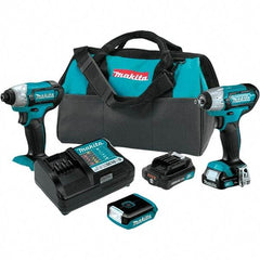 Makita - 12 Volt Cordless Tool Combination Kit - Includes Impact Driver, 3/8" Compact Impact Wrench & Flashlight, Lithium-Ion Battery Included - Caliber Tooling