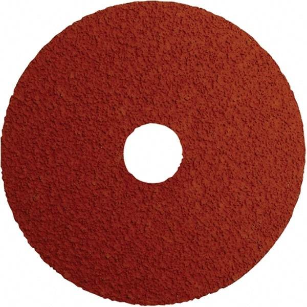 Weiler - 4-1/2" Diam 7/8" Hole 36 Grit Fiber Disc - Medium Grade, Ceramic Alumina, 11,000 Max RPM - Caliber Tooling