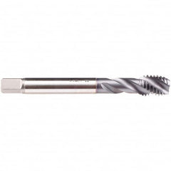 Emuge - M12x1.75 M 3 Flute 6H Modified Bottoming Spiral Flute Tap - High Speed Steel, TiCN Finish, 110mm OAL, Right Hand Flute, Right Hand Thread, Series C4939300 - Caliber Tooling