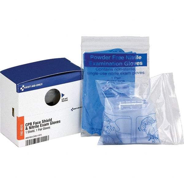 PRO-SAFE - Disposable CPR Masks/Breathers Compatible First Aid Kits: 59489, 59490 Includes: (2) Nitrile Exam Gloves; CPR Mask - Caliber Tooling