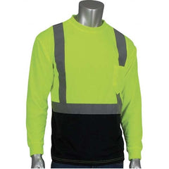 PIP - Size M Black & Hi-Vis Yellow High Visibility Long Sleeve T-Shirt - Caliber Tooling