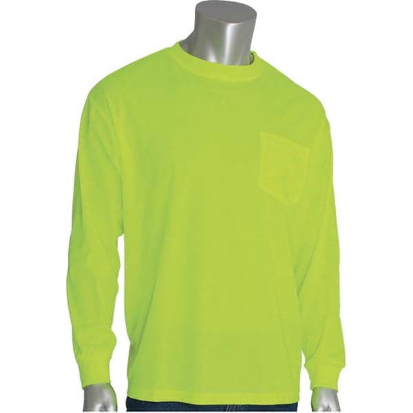 PIP - Size 4XL Hi-Vis Yellow High Visibility Long Sleeve T-Shirt - Caliber Tooling