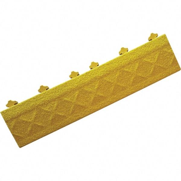 Ergo Advantage - 18" Long x 4" Wide x 1" Thick, Anti-Fatigue Modular Matting Anti-Fatigue Flooring - Male, 1 Interlocking Side, Yellow, For Dry & Wet Areas - Caliber Tooling