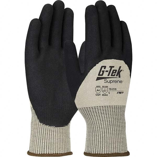 PIP - Size M, ANSI Cut Lvl A4, Puncture Lvl 4, Abrasion Lvl 4, Nitrile Coated Suprene Cut Resistant Gloves - Caliber Tooling