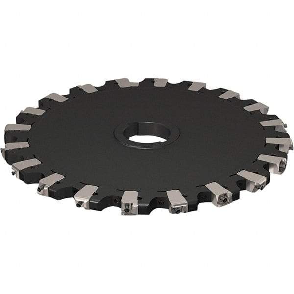 Seco - Arbor Hole Connection, 17/32" Cutting Width, 121.04mm Depth of Cut, 315mm Cutter Diam, 50mm Hole Diam, 10 Tooth Indexable Slotting Cutter - R335.25 Toolholder, XNHQ 1407 Insert, Neutral Cutting Direction - Caliber Tooling