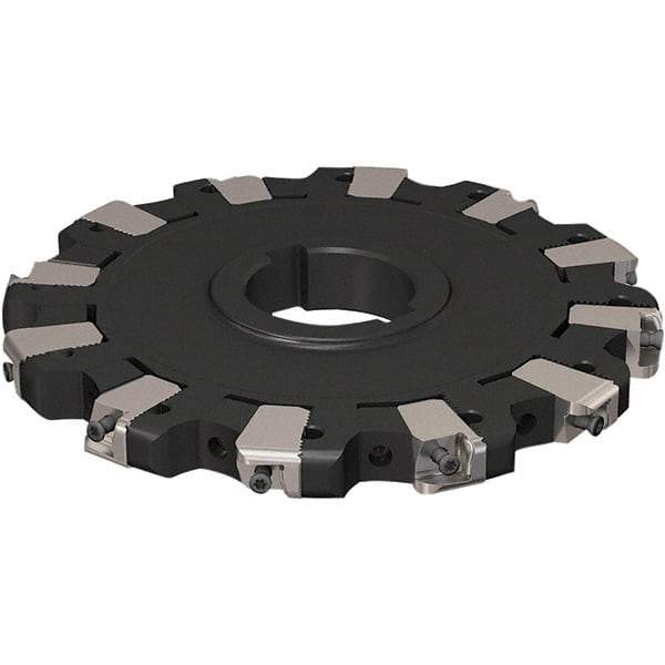 Seco - Arbor Hole Connection, 17/32" Cutting Width, 50.54mm Depth of Cut, 160mm Cutter Diam, 40mm Hole Diam, 6 Tooth Indexable Slotting Cutter - R335.25 Toolholder, XNHQ 1407 Insert, Neutral Cutting Direction - Caliber Tooling