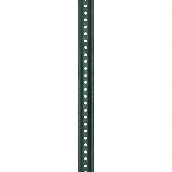 Nucor - 7' High, Powder Coated Traffic Sign Post - Steel, 3/8" Hole Diam, Green - Caliber Tooling