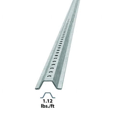 Nucor - 6' High, Galvanized Traffic Sign Post - Steel, 3/8" Hole Diam, Silver - Caliber Tooling