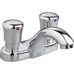 American Standard - Lavatory Faucets; Type: Deck Mount ; Spout Type: Standard ; Design: Metering Faucet ; Handle Type: Knob Metering ; Mounting Centers: 4 (Inch); Drain Type: No Drain - Exact Industrial Supply